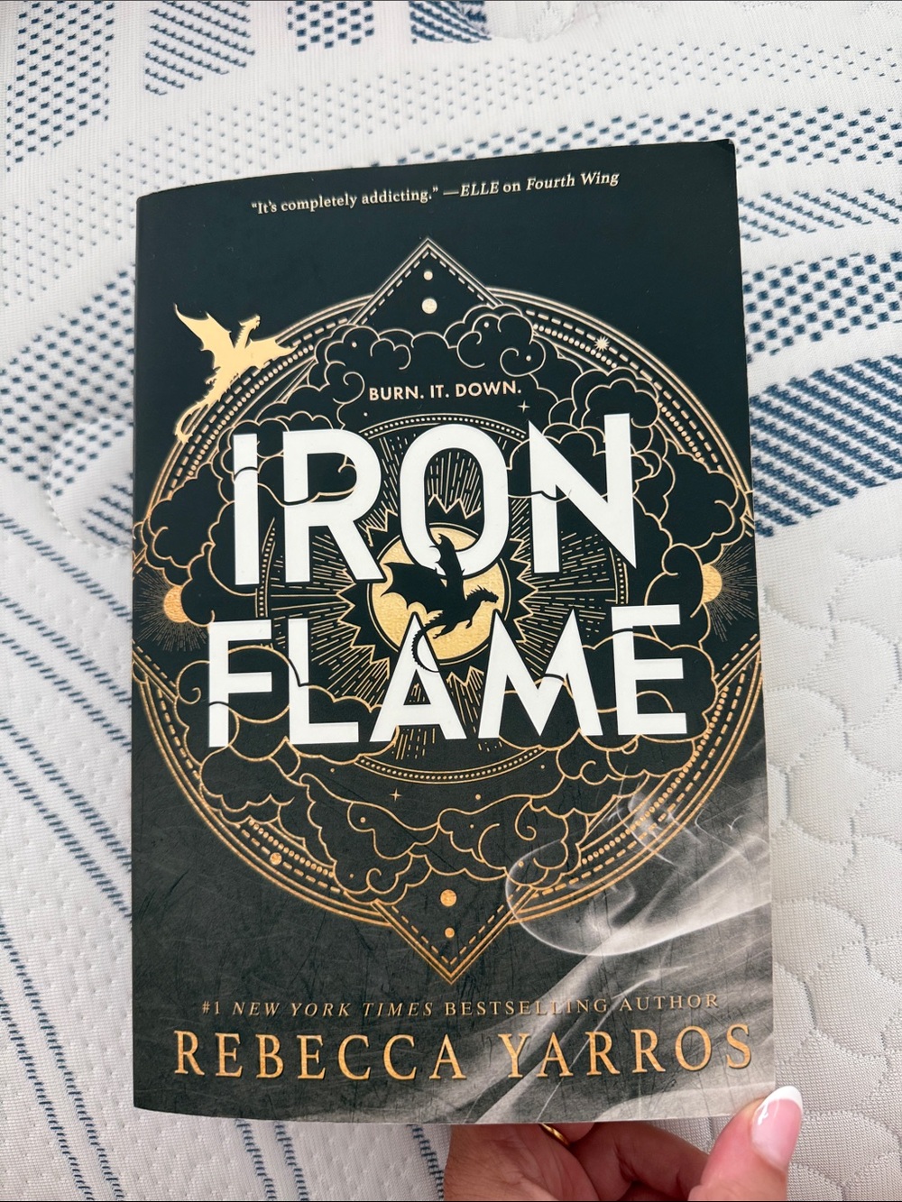 Iron Flame by Rebecca Yarros - Black & Gold Paperback/Book